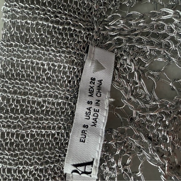 Zara Silver Lace Midi Skirt - Picture 6 of 6